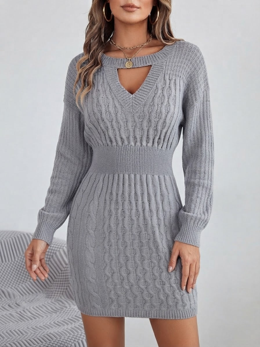Robe Pull Torsadée Bordeaux — Découpe Cœur