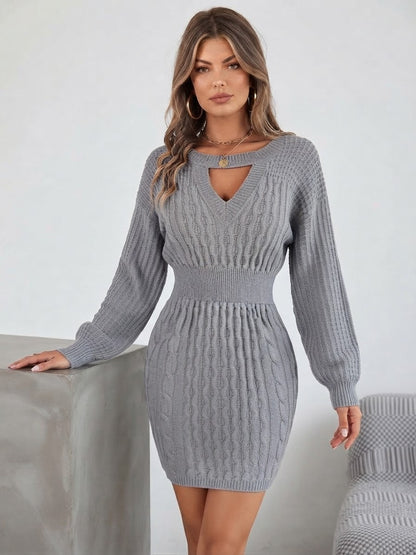 Robe Pull Torsadée Bordeaux — Découpe Cœur