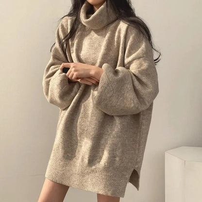 Robe-Pull Col Roulé Oversize – Cocon d'Automne