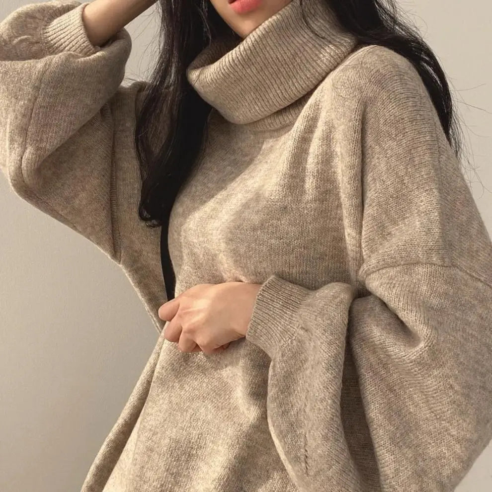 Robe-Pull Col Roulé Oversize – Cocon d'Automne